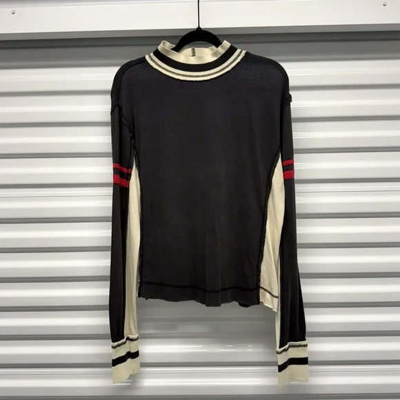 We The Free Black and Cream Long Sleeve Top - Picture 1 of 7